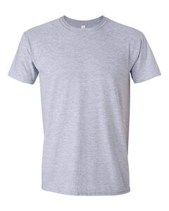 Gildan 64000 - T-Shirt Filé à l’Anneau Pour Homme Gris Athlétique