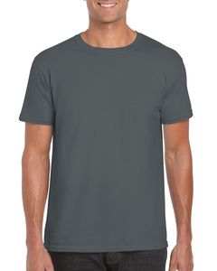 Gildan 64000 - T-Shirt Filé à l’Anneau Pour Homme Charcoal