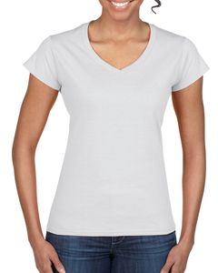 Gildan 64V00L - T-shirt Col-V pour Femme Blanc