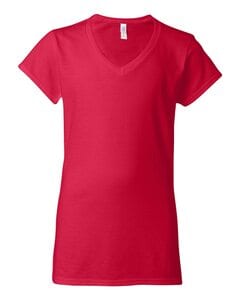 Gildan 64V00L - T-shirt Col-V pour Femme Cherry Red
