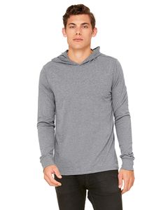 Bella+Canvas 3512 - t-shirt jersey unisexe à capuchon et manches longues Gris foncé