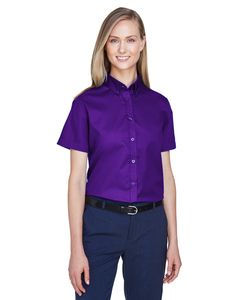 Ash City Core 365 78194 - Optimum Pour Femme Chemises En Twill Core 365™ À Manches Courtes Campus Purple