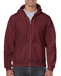 Gildan G186 - Molleton à capuchon Heavy BlendMC 50/50, 13,3 oz de MD avec glissière tout au long Maroon