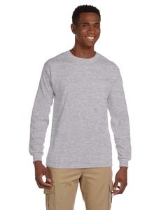 Gildan G241 - Ultra Cotton® 6 oz. Long-Sleeve Pocket T-Shirt Gris Athlétique
