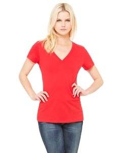 Bella+Canvas B6035 - Ladies Jersey Short-Sleeve Deep V-Neck T-Shirt Rouge