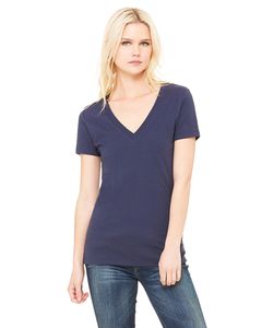 Bella+Canvas B6035 - Ladies Jersey Short-Sleeve Deep V-Neck T-Shirt