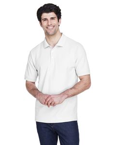 Devon & Jones D100 - Men's Pima Piqué Short-Sleeve Polo Blanc