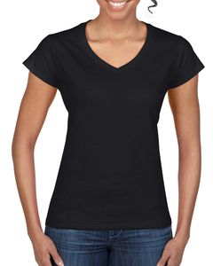 Gildan G64VL - Softstyle® Ladies 4.5 oz. Junior Fit V-Neck T-Shirt Noir
