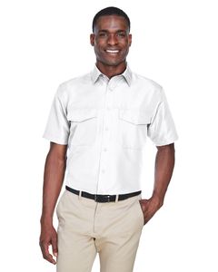 Harriton M580 - Men's Key West Short-Sleeve Performance Staff Shirt Blanc