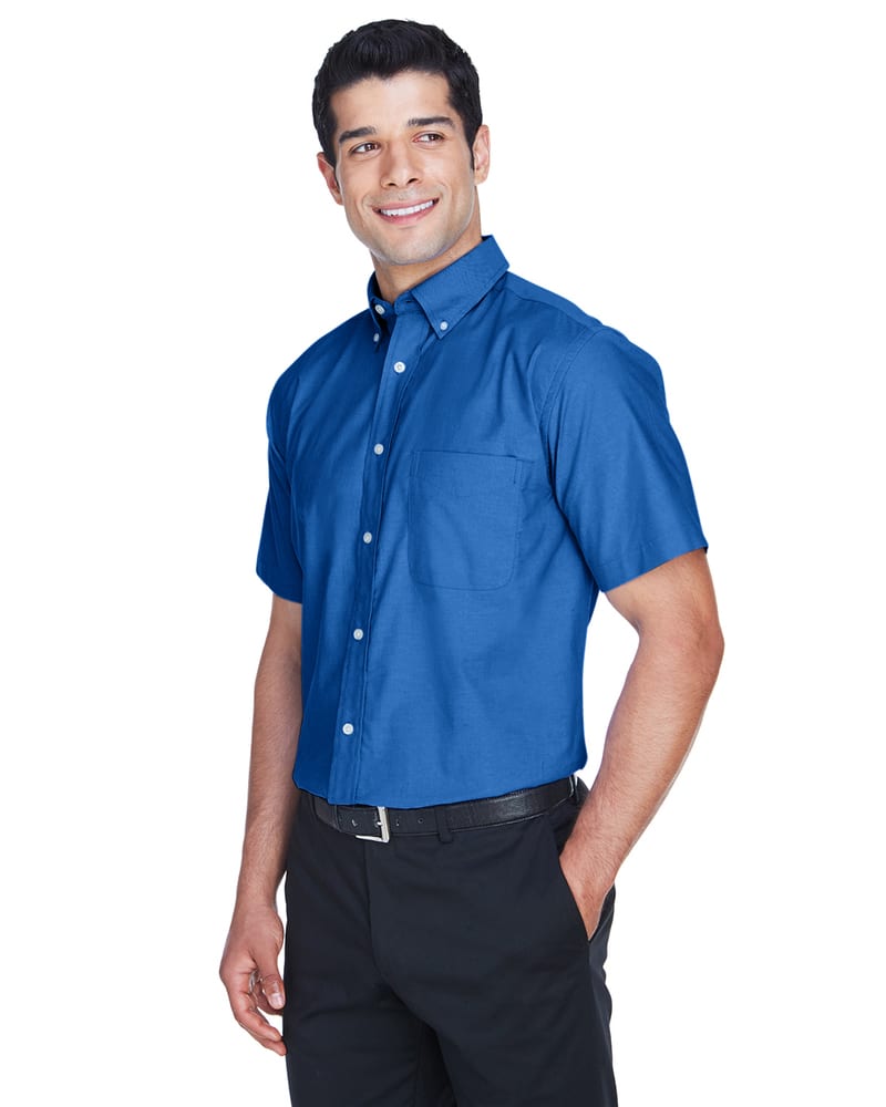 Harriton M600S - Men's Short-Sleeve Oxford with Stain-Release
