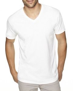 Next Level 6440 - Men's Premium Fitted Sueded V-Neck Tee Blanc