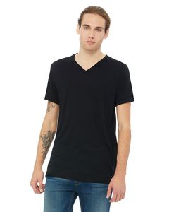 Bella+Canvas 3415C - t-shirt unisexe Triblend à manches courtes avec encolure en V Solid Black Triblend