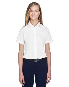 Devon & Jones D620SW - Ladies Crown Collection Solid Broadcloth Short Sleeve Shirt Blanc