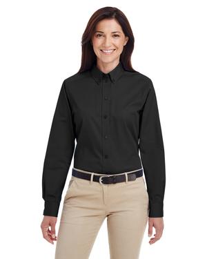 Harriton M581W - Ladies Foundation 100% Cotton Long Sleeve Twill Shirt with Teflon