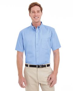 Harriton M582 - Mens Foundation 100% Cotton Short Sleeve Twill Shirt Teflon