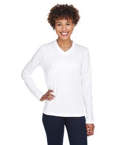 Team 365 TT11WL - Ladies Zone Performance Long-Sleeve T-Shirt Blanc