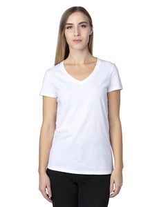 Threadfast 200RV - Ladies Ultimate Short-Sleeve V-Neck T-Shirt Blanc