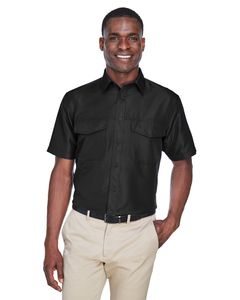 Harriton M580 - Men's Key West Short-Sleeve Performance Staff Shirt Noir