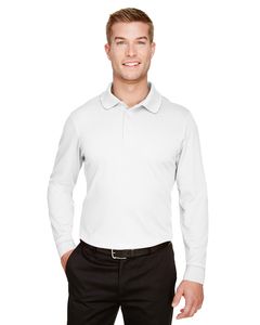 Devon & Jones DG20L - Men's CrownLux Performance Plaited Long-Sleeve Polo Blanc