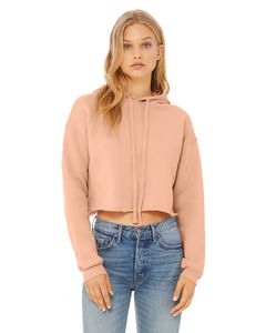 Bella+Canvas B7502 - Ladies Cropped Fleece Hoodie Peach