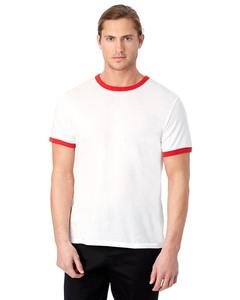 Alternative Apparel 5103BP - Unisex Vintage Jersey Keeper Ringer T-Shirt Blanc/Rouge