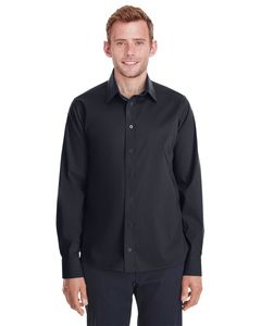Devon & Jones DG561 - Men's Crown  Collection Stretch Broadcloth Untucked Shirt Noir