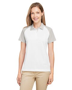 Team 365 TT21CW - Ladies Command Snag-Protection Colorblock Polo White/Sp Silver