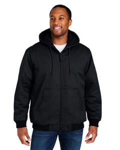 Harriton M722 - Unisex ClimaBloc® Heavyweight Hooded Full-Zip Jacket Noir