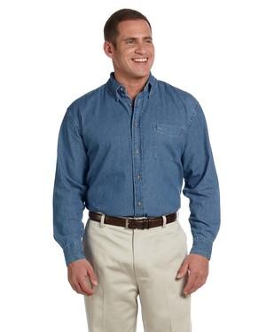 Harriton M550T - Mens Tall Short-Sleeve Denim Shirt